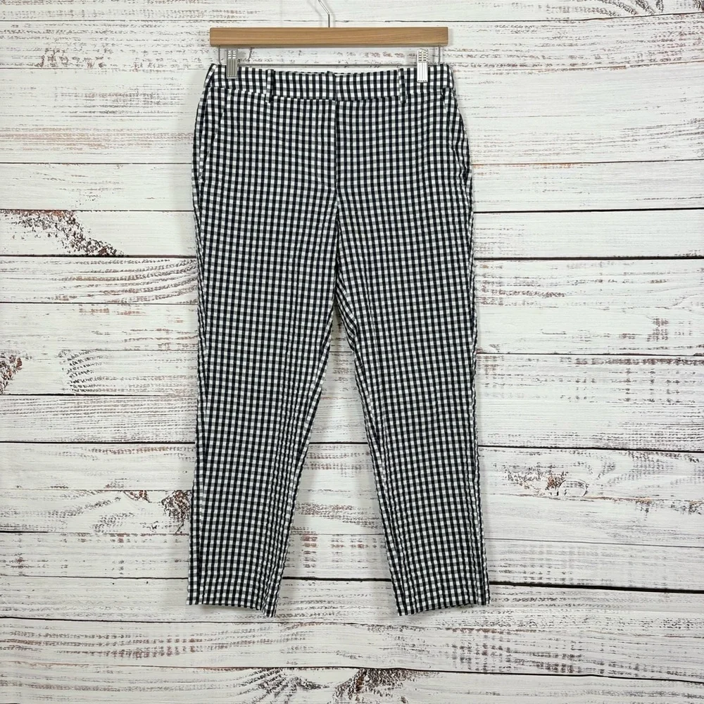 J.Crew Navy Check Seersucker Crop Ankle Pants